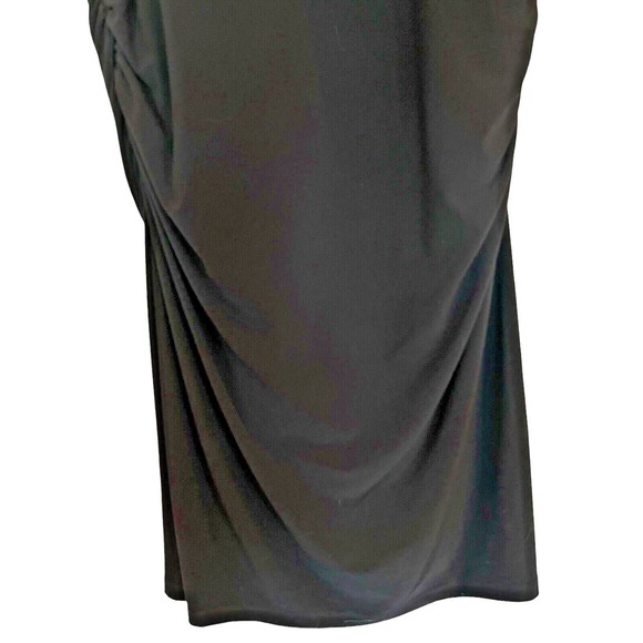 Lauren Ralph Lauren Sequined V Neck Wrap Black Midi Gown Dress Size 10 - Picture 5 of 10